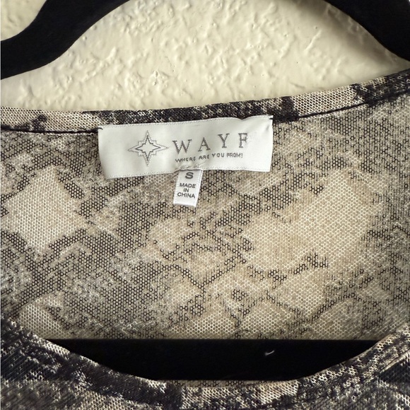 WAYF Small Snake Print Mini Dress Sheer Long Sleeve Boho Cottagecore Chic Edgy - Picture 2 of 11